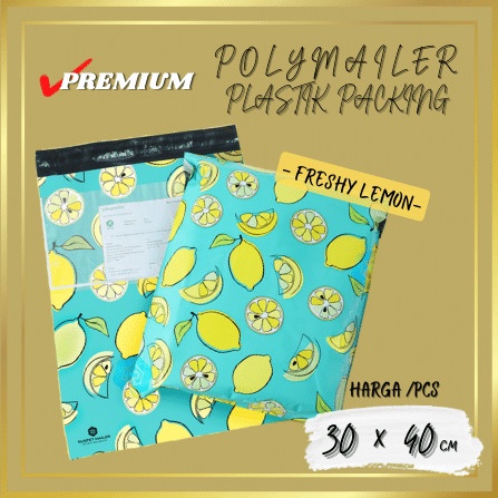 

[SC] AMPLOP BAG POLYMAILER PLASTIK PACKING OLSHOP MOTIF FRESHY LEMON 30x40 - 30CM x 40CM, FRESHY LEMON