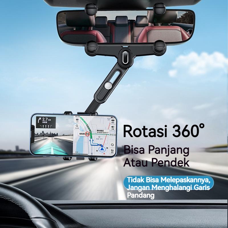 【COD】Holder HP Jepit Spion Mobil Putar 360°/Holder HP Mobil/Holder HP Mobil Dashboard Rear View Holder HP