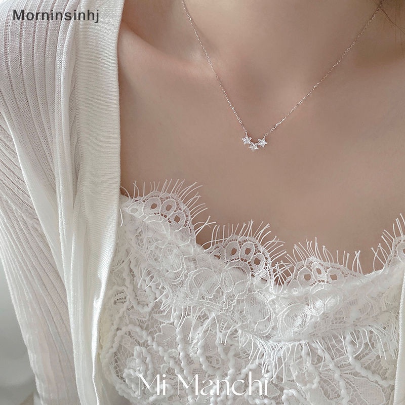 Mornin Fashion Shinny Star Kalung Lucu Gaya Korea Multi-Bintang Liontin Perhiasan Indah Niche Rantai Klavikula Untuk Wanita Hadiah Ulang Tahun id