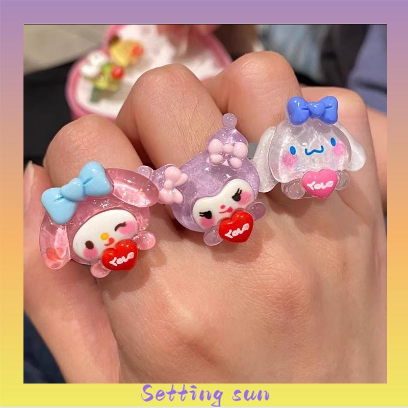 Cincin Couple Plastik Bahan Warna Lucu korea Fashion Sederhana Gaya Untuk Pria Dan Wanita TN