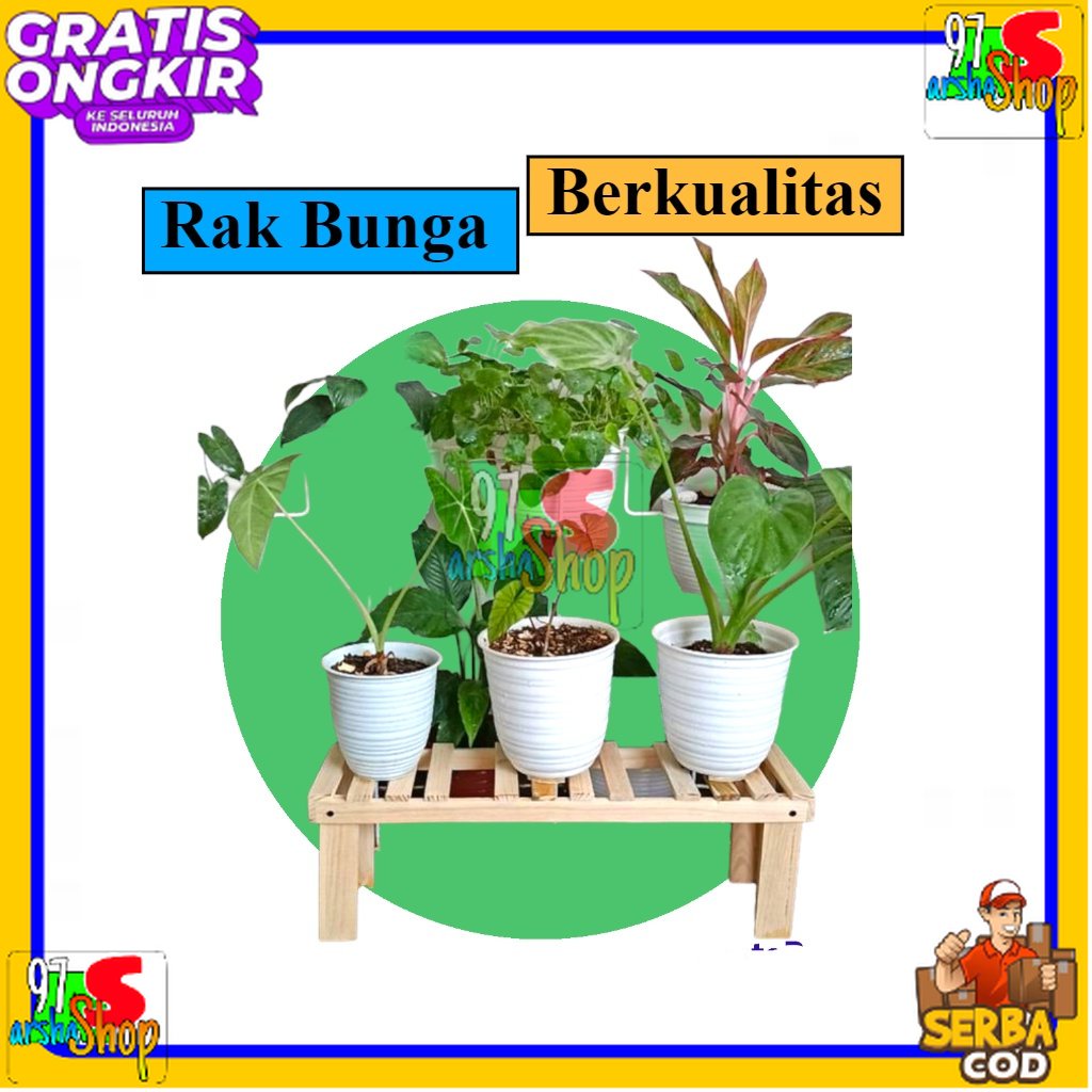 Standing pot bunga kayu jati belanda / STANDING POT / rak tanaman
