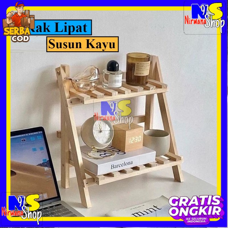 Rak Susun kayu Mini Serbaguna | Rak Meja Rakit Multifungsi