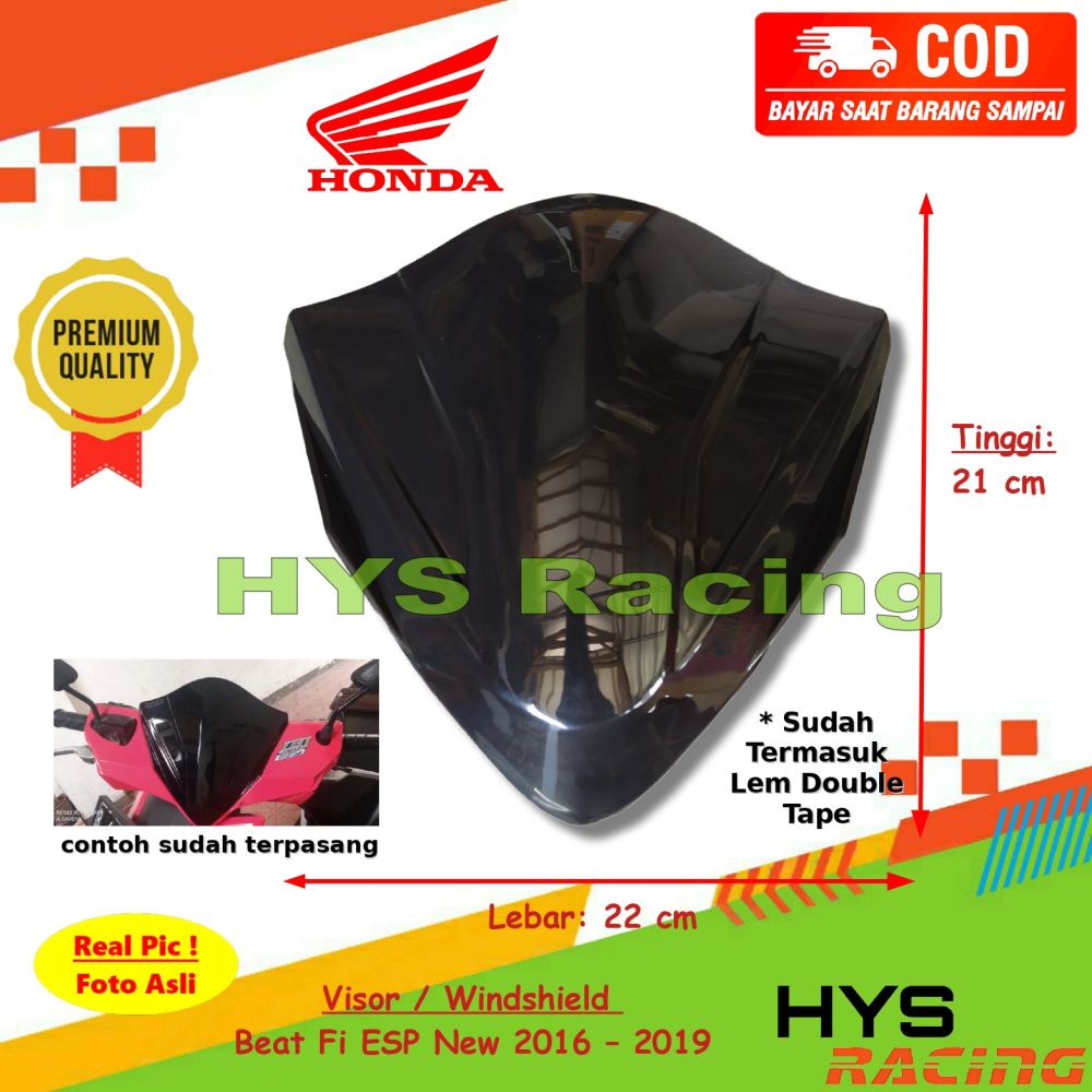 HYC Visor Beat Fi ESP New Tahun 2015 2016 2017 2018 2019 / Beat Pop - Windshield Winsil Variasi Moto