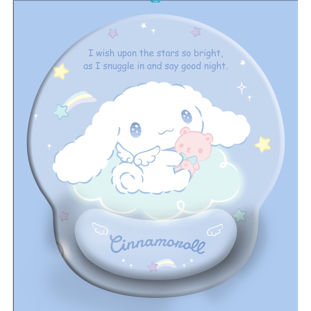 Kawaii Sanrio Cinnamoroll Gadis Kreatif Silikon Pelindung Pergelangan Tangan Mouse Pad Gadis Jantung Ins Gaya Silikon Pelindung Pergelangan Tangan Mouse Pad [ZK]