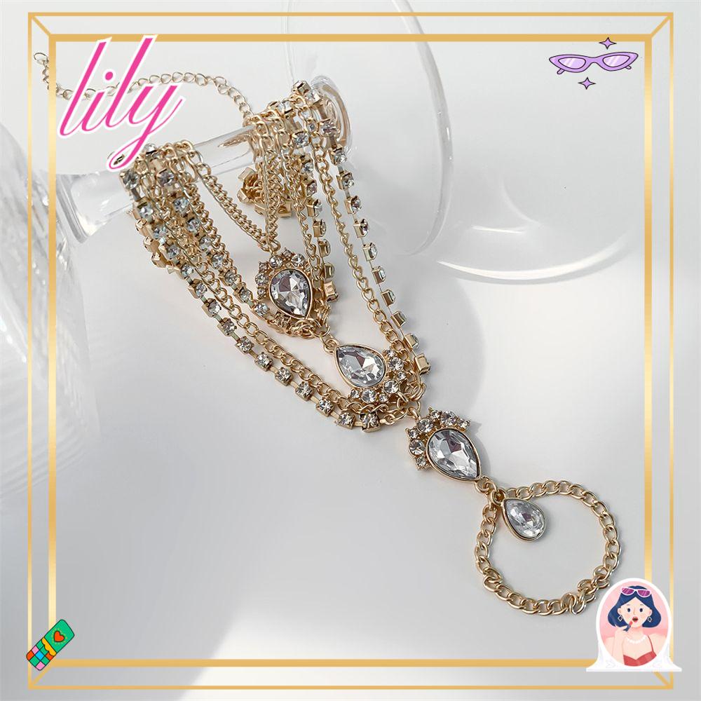 Lily Gelang Kaki Bohemia Fashion Etnik Aksesoris Perhiasan Aksesoris Berongga Perhiasan Liontin Kristal
