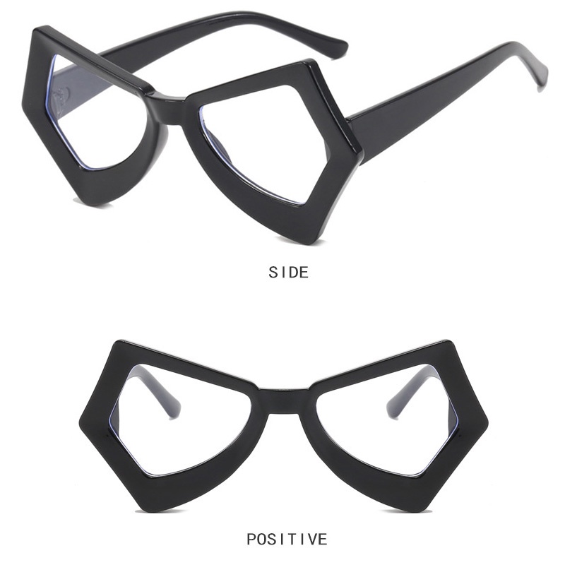 (YUZHU) Desain Mode Baru Kacamata Kebesaran Tidak Teratur Cat Eye Anti Blue Light Colorful Butterfly Eyeglasses