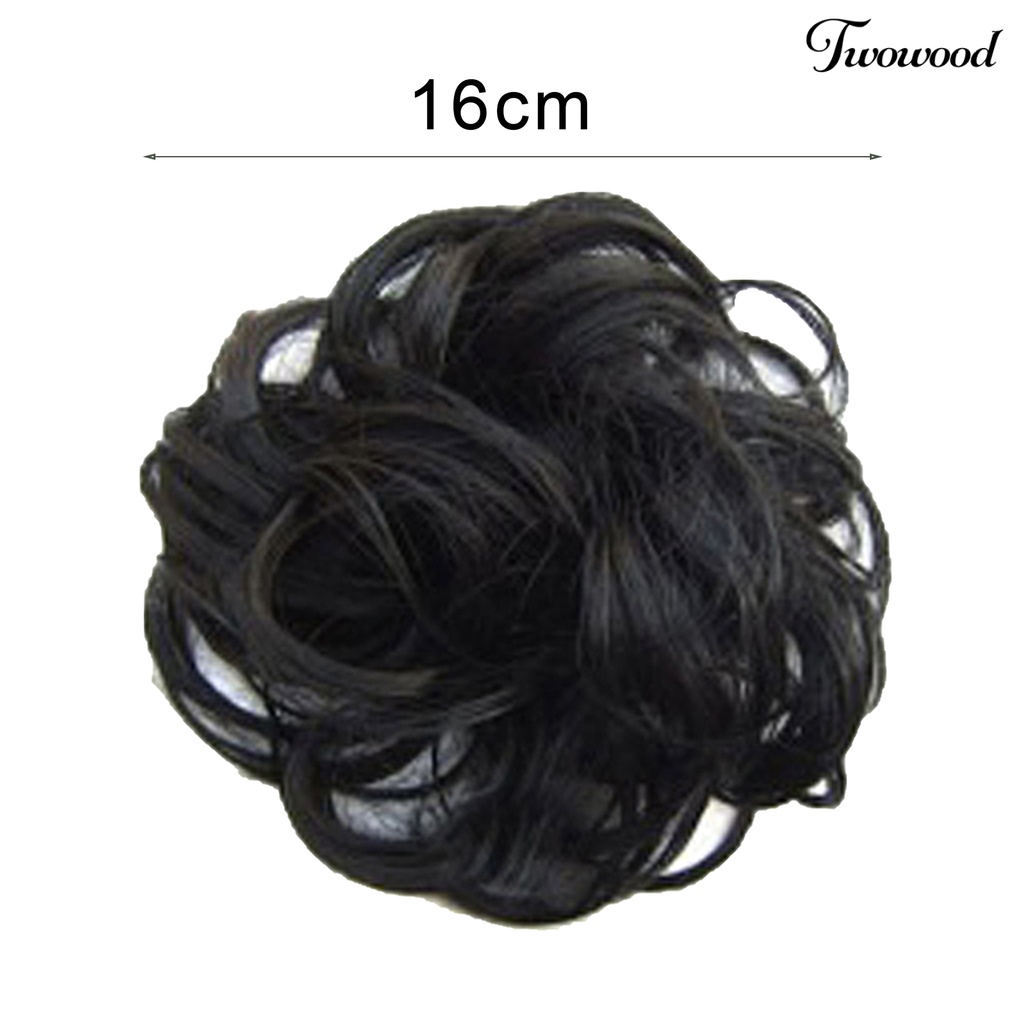 Twowood Hair Bun Soft All-match Curly Wanita Hair Bun Extension Untuk Travel Belanja Pacaran