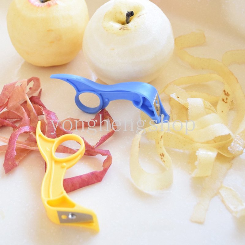 Kreatif 2in1 Buah Apel Peeler Orange Cutter Stainless Steel Peeler Ring Portable Manual Alat Kupas Pengupas Kulit Kentang Sayur Rotary Planer Kitche Perlengkapan