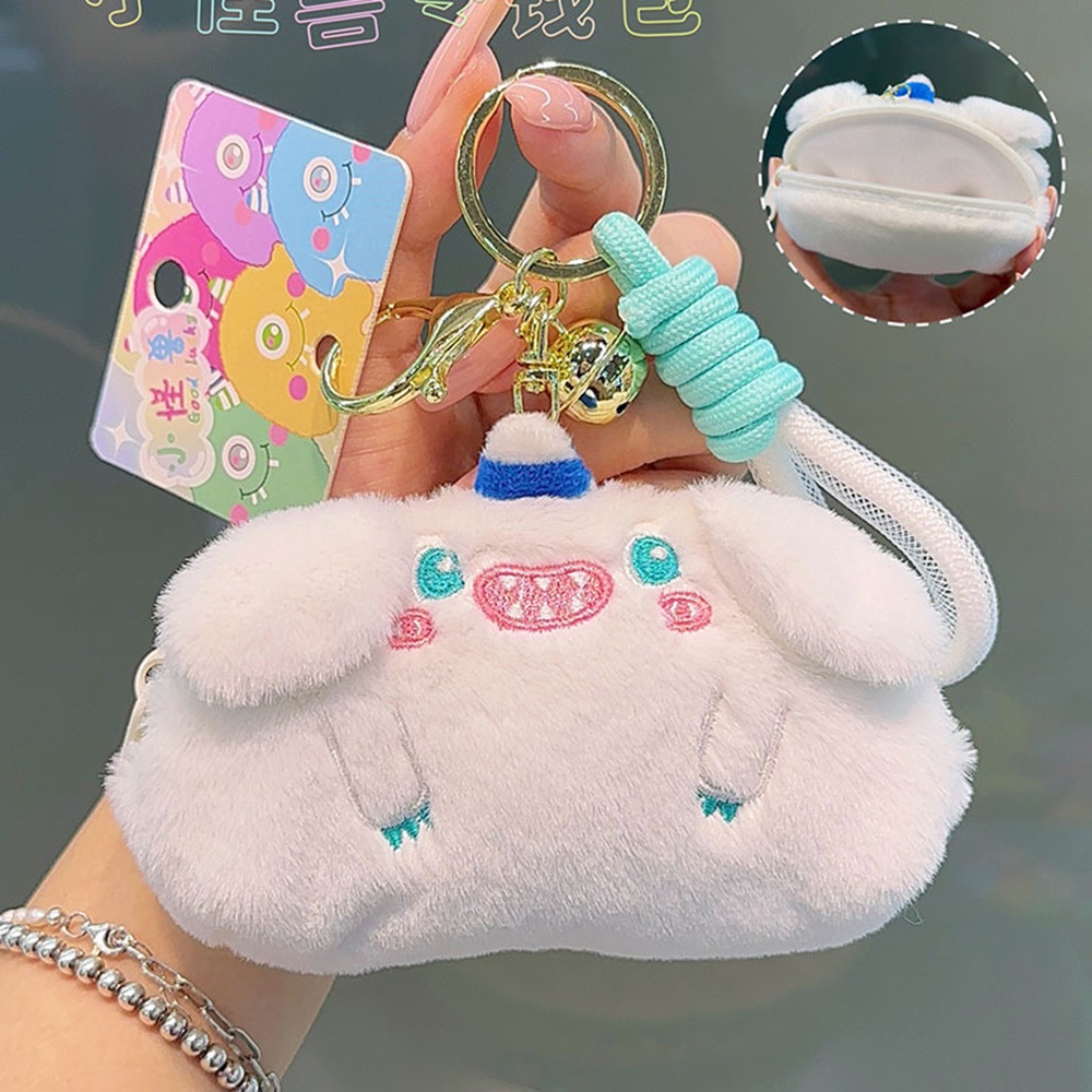 Cute Beast Zero Dompet Keychain Bluetooth Headset Tas Penyimpanan Gantungan Tali Keychain Lucu Couple Bag Pendant Kreatif Gantungan Kunci Mobil