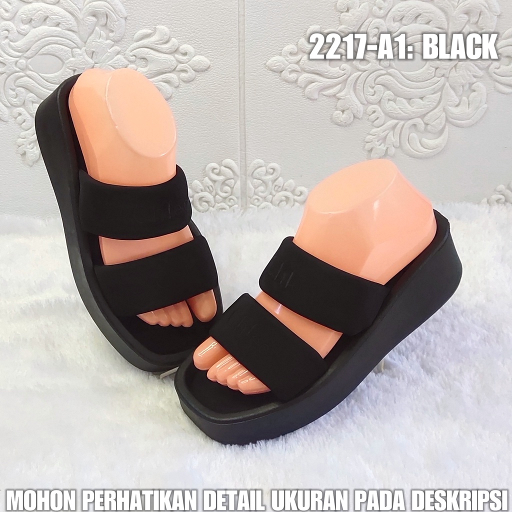 Sendal Wedges Wanita 2217 A1 Sandal Perempuan Model Terbaru AntiSlip SDLWW