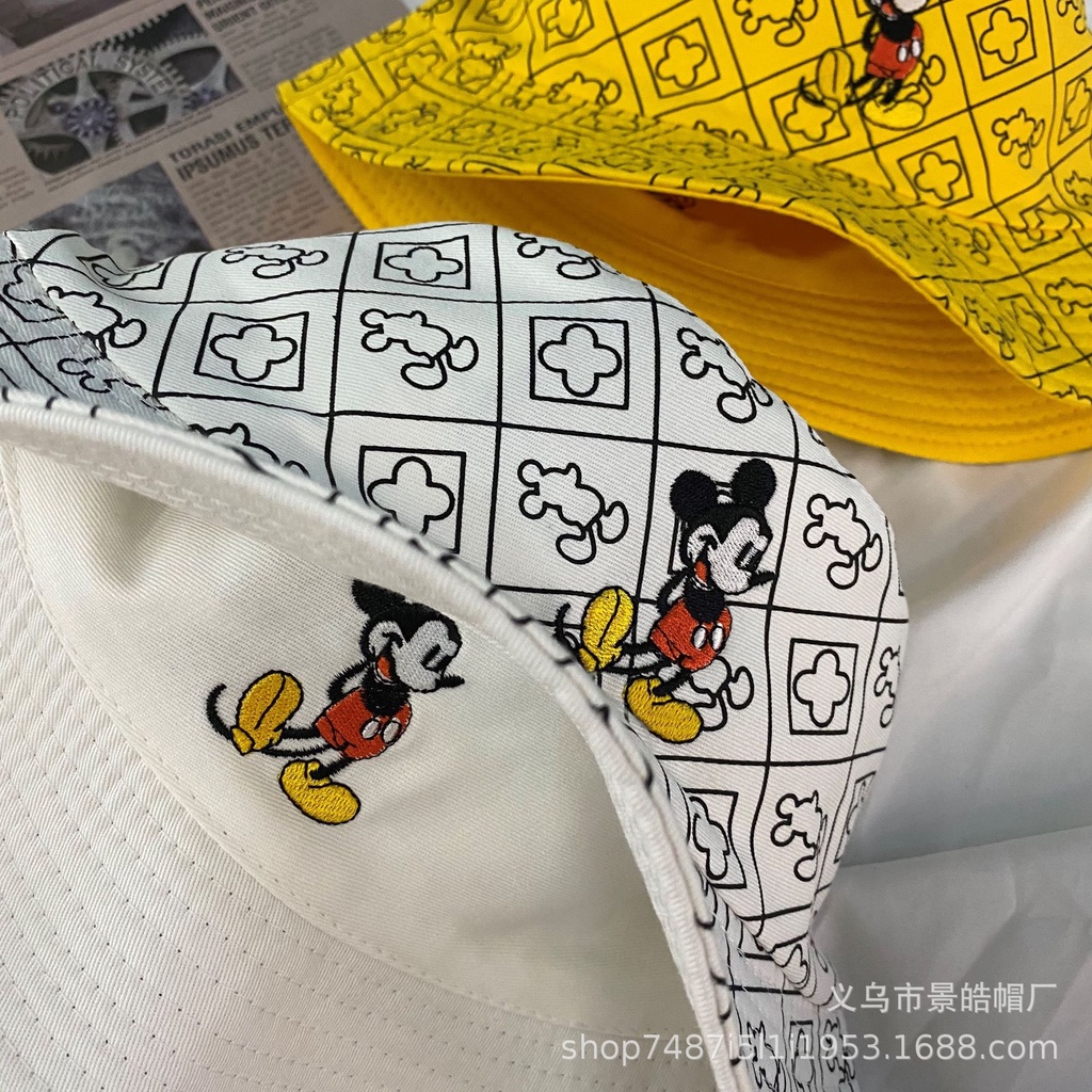 Topi Bucket Tabir Surya Kartun Bordir Mickey