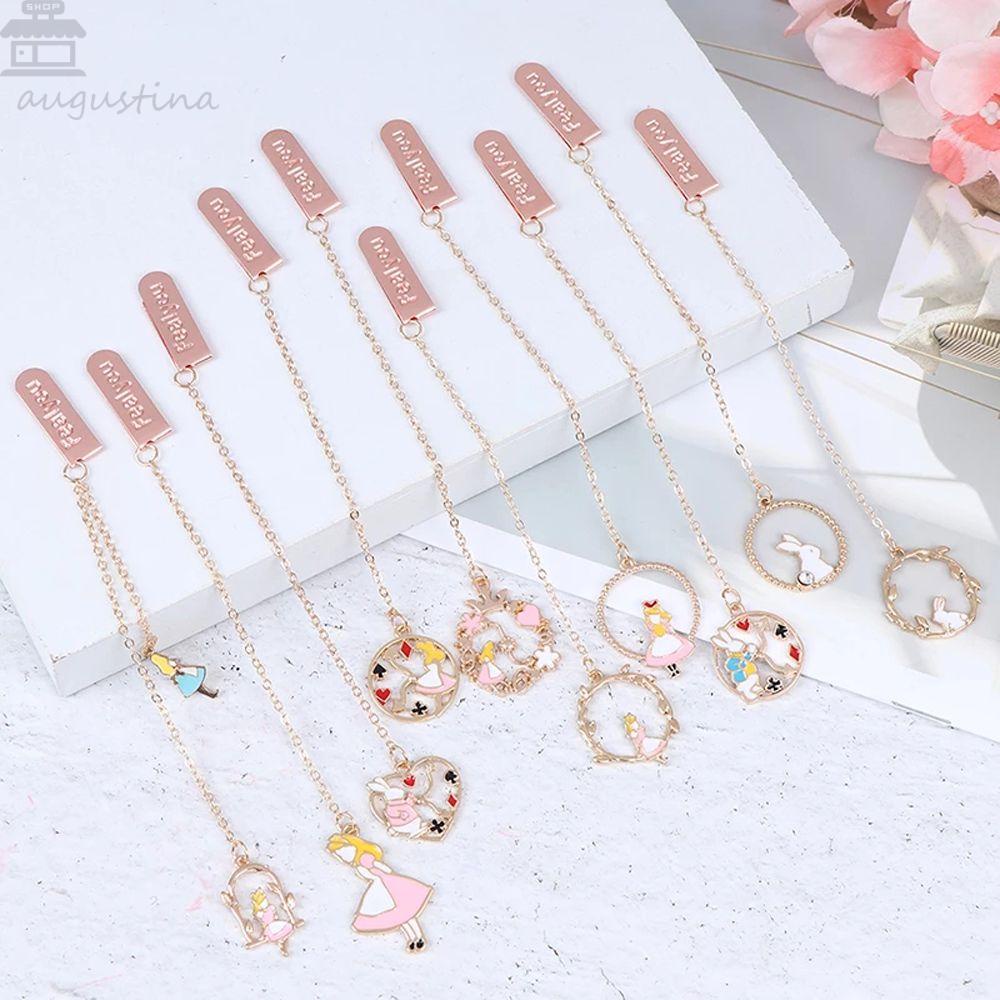 Agustina Pendant Bookmark School Supply 1PC Paduan Rantai Penanda Bacaan Halaman Bookmark Book Tag Tanda Pagination