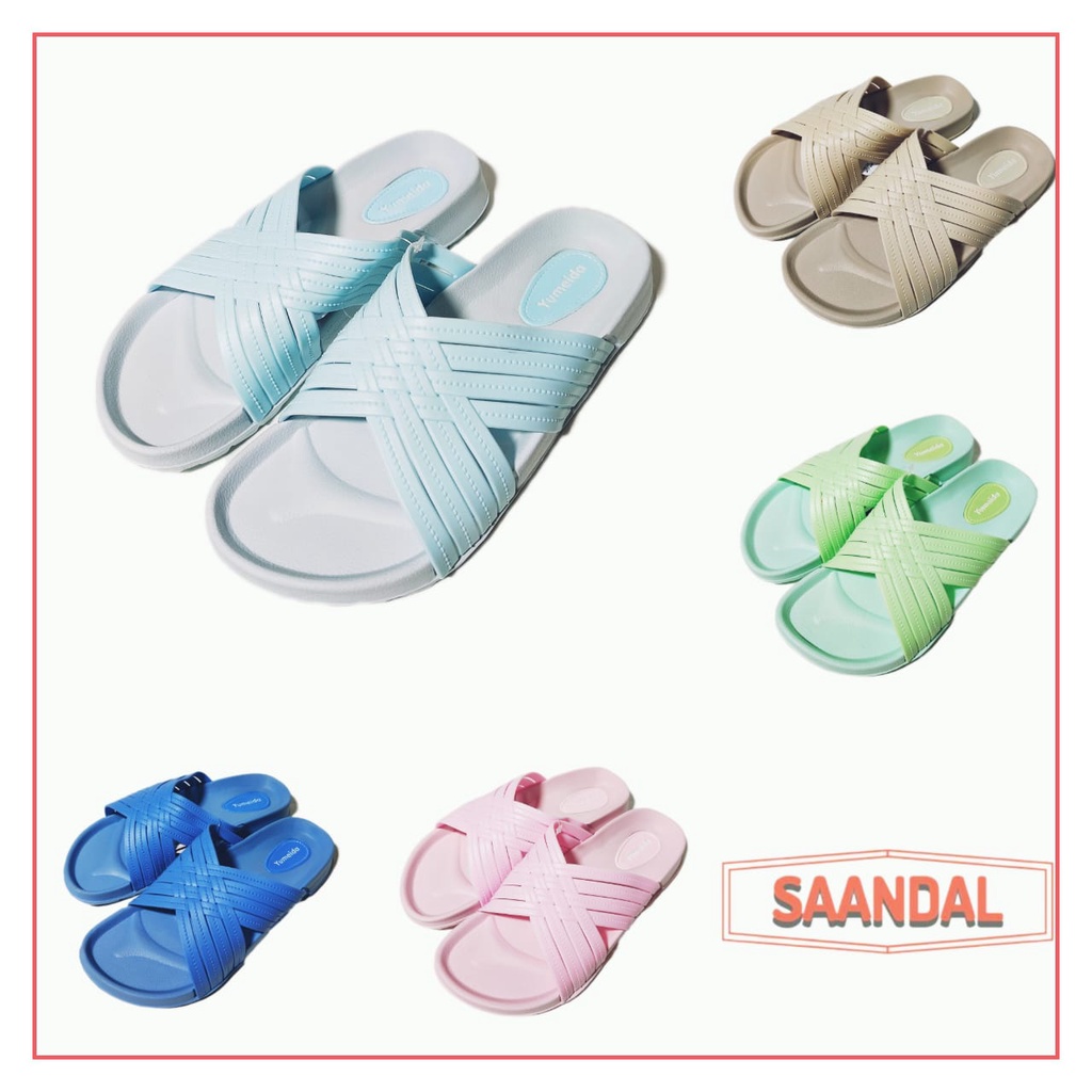 Sandal Selop Slip On Wanita Karet Perempuan Yumeida 23023