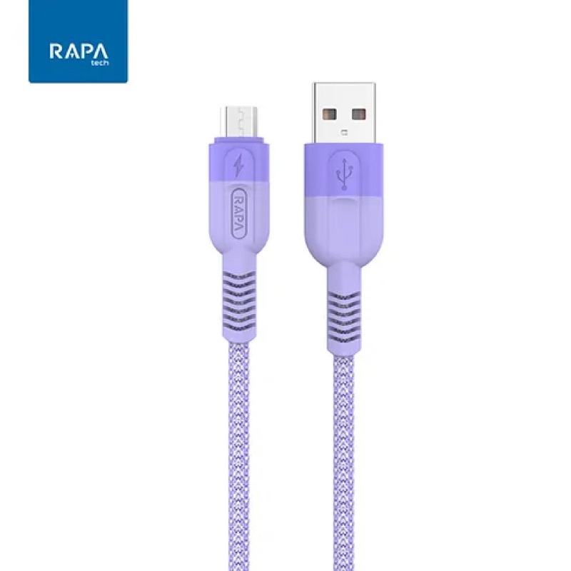 RAPAtech Kabel Data Micro Usb Fast Charge 2.4A Premium Quality Nylon Braiden Data Cable Usb Micro Line X original bergaransi