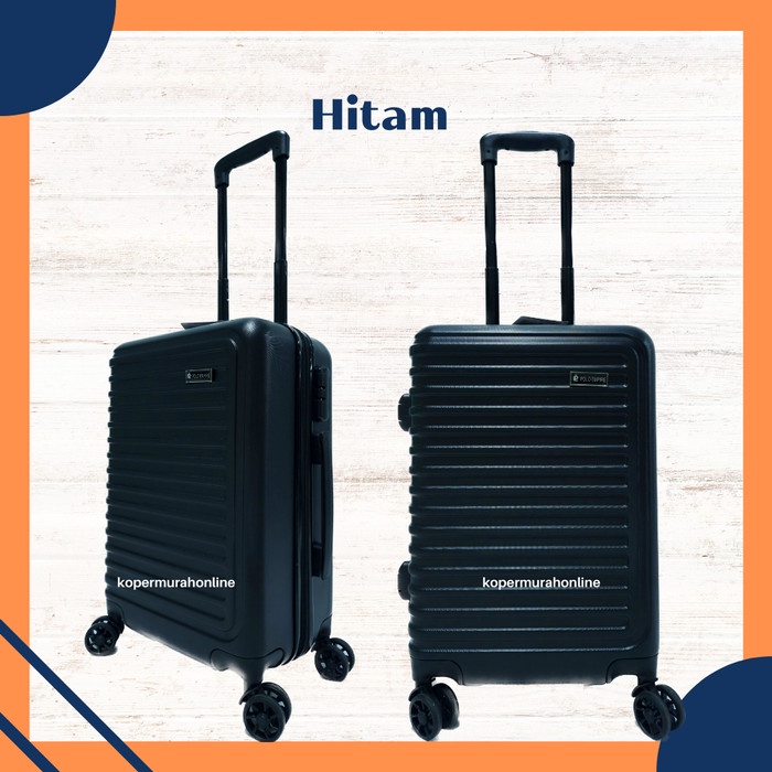 Koper 20 inch fiber murah Polo Twin koper kabin tas travel - Hitam