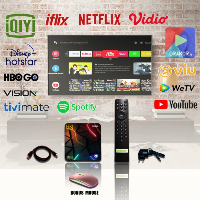 Set Box TV Android v5 - Remote Voice