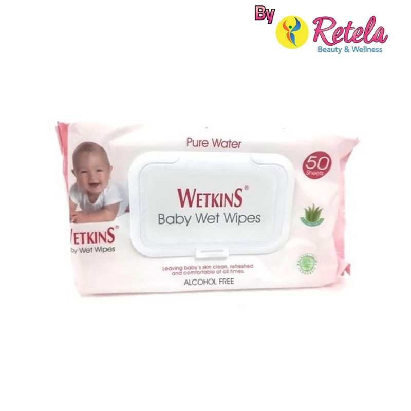 WETKINS BABY W.WIPES PINK 50`S