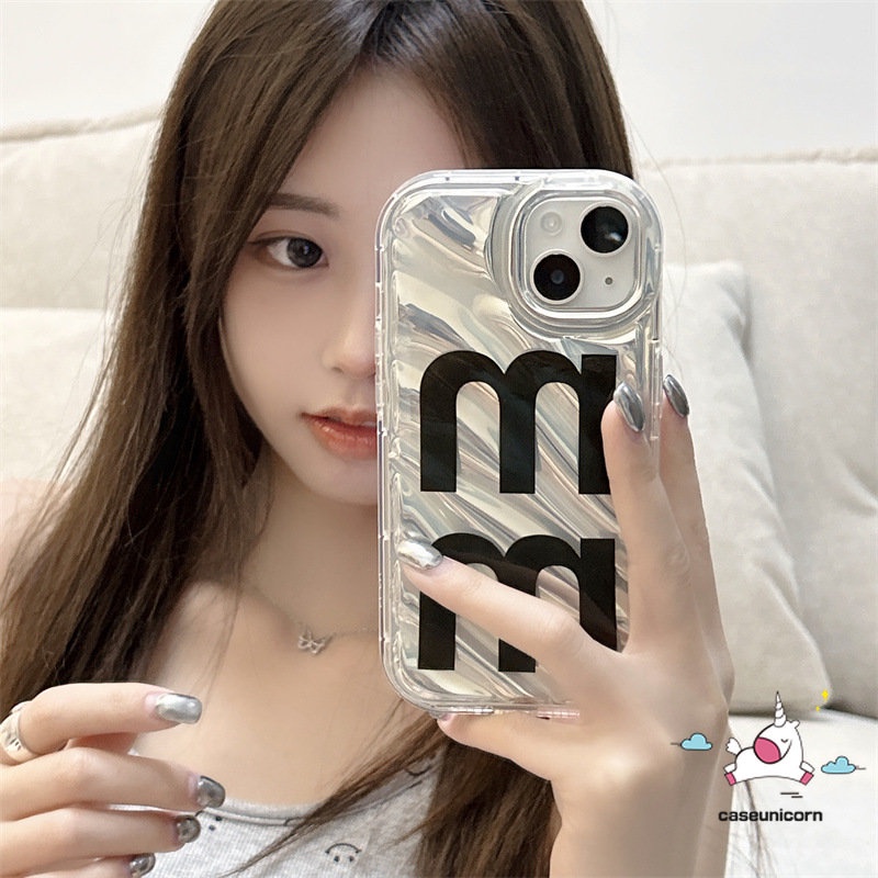 Kompatibel Untuk IPhoneXR X13 11 7Plus 14 12 Pro Max7 6 8 6S Plus XS MAX SE 2020 Kreatif Huruf Sederhana 3D Stereo Korgasi Dazzle Kartu Warna Soft Case Dengan Stiker Hati Berlian