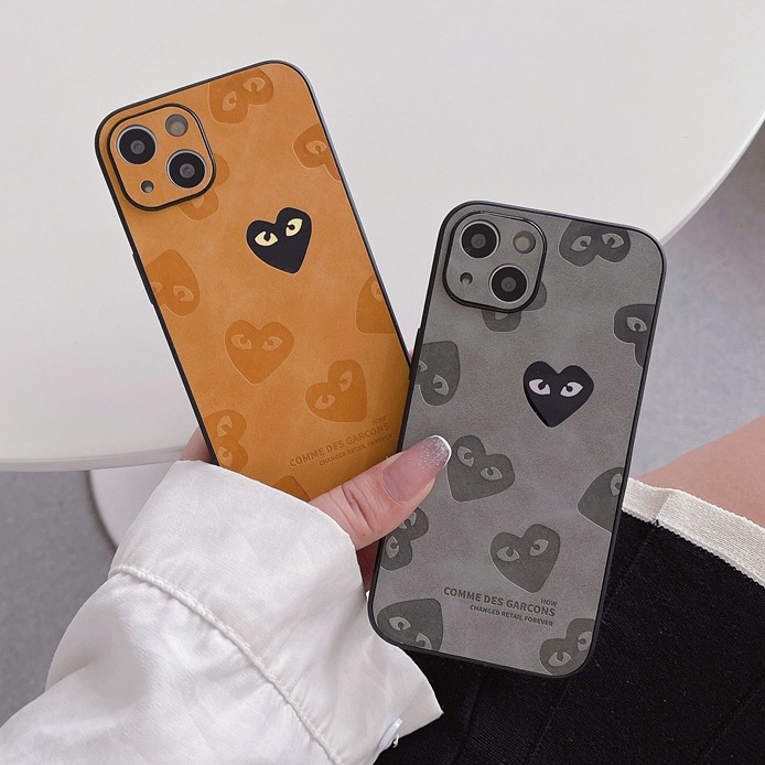 【Gradient Laser】Fashion Case IPhone 11 12 13 14 Pro Max X XR XS MAX 14 Plus Protect Case Man Fashion Gray Yellow Rei Kawakubo