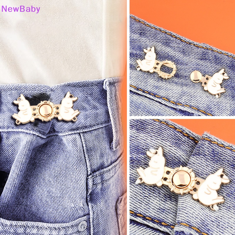 Newbaby Jeans Pinggang Gesper Waist Closing Mengencangkan Pinggang Kancing Dilepas Pin Logam Adjustable Klip Pinggang Hiasan Kancing Rok Jeans Aksesoris Pakaian ID