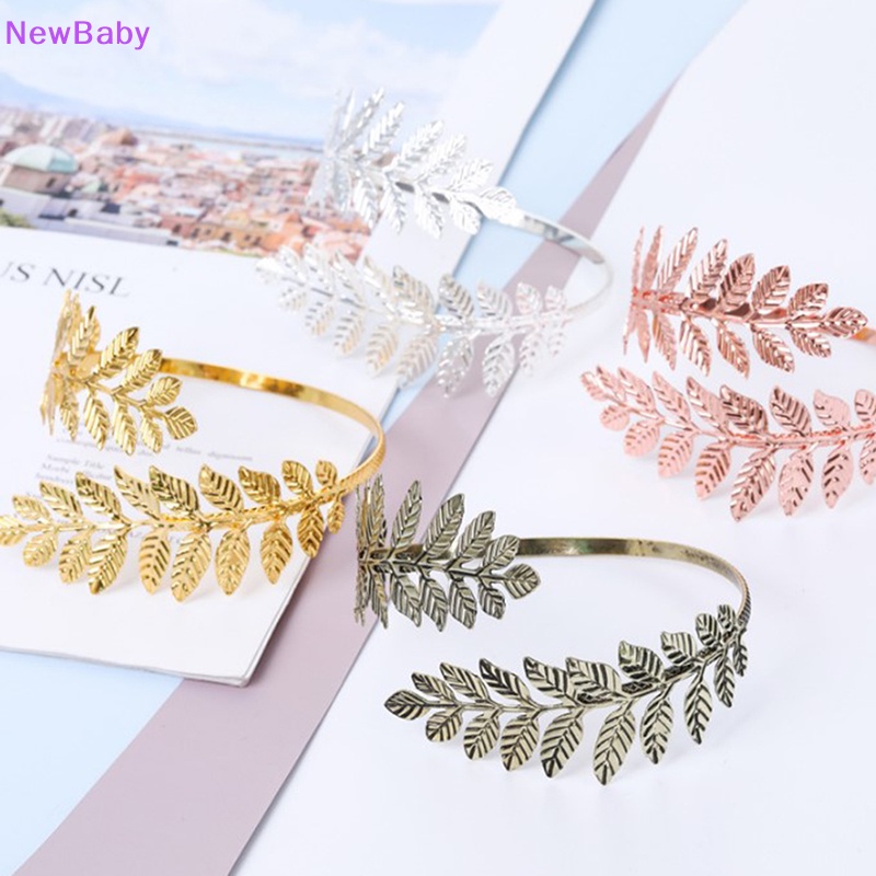 Newbaby Logam Yunani Romawi Laurel Daun Gelang Ban Lengan Atas Manset Armlet ID