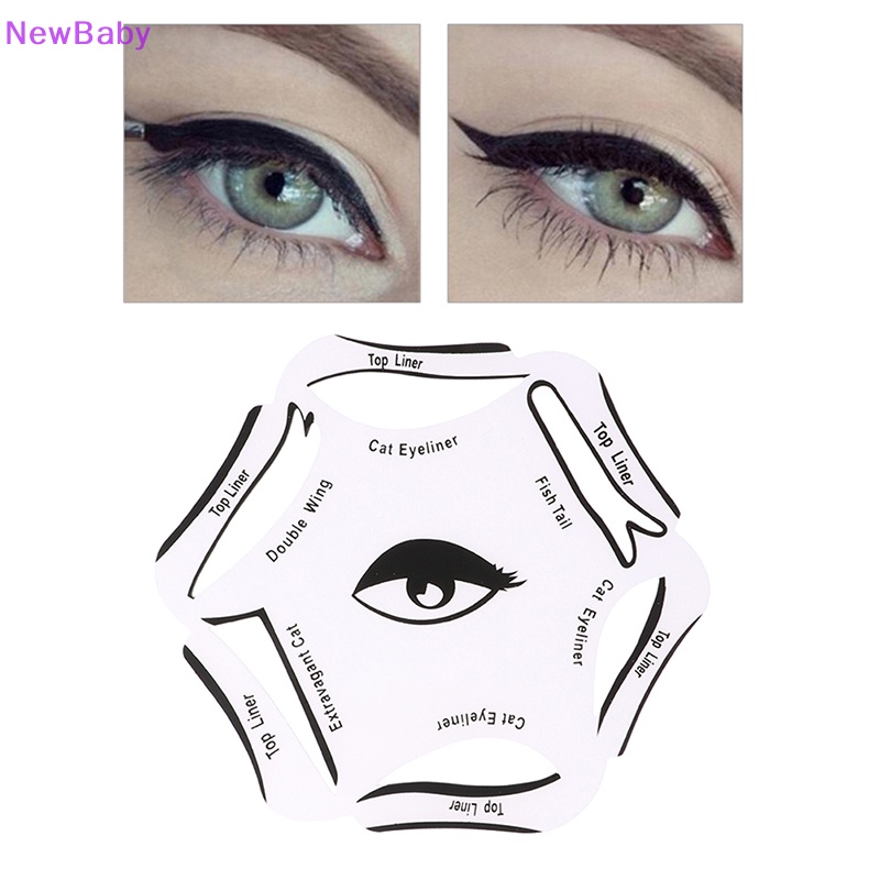Newbaby Quick 6in1 Eyeliner Template Cat Eye Makeup Smoky Liner Guide Stensil ID