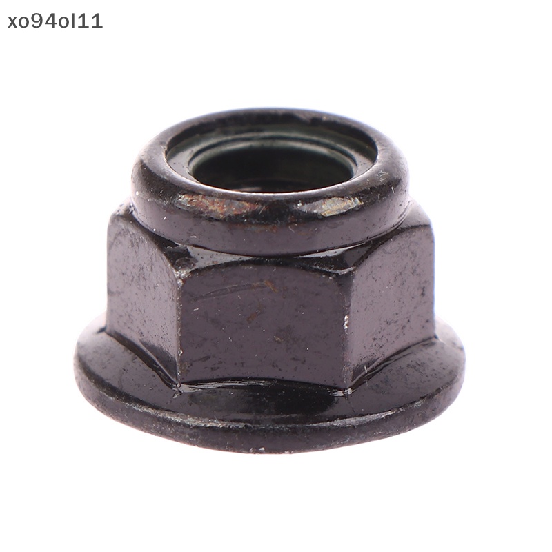 Xo 10pcs M3 M4 M5 M6 M8 Hitam Baja Karbon Hex Flange Nylon Insert Lock Nut Self-locking Nylock Locknut OL