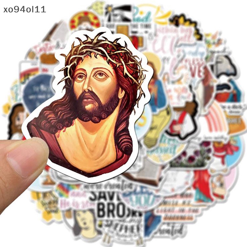 Xo 50Pcs Yesus Kristen Kartun Graffiti Laptop Stiker Decal OL