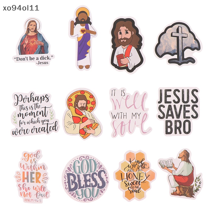 Xo 50Pcs Yesus Kristen Kartun Graffiti Laptop Stiker Decal OL