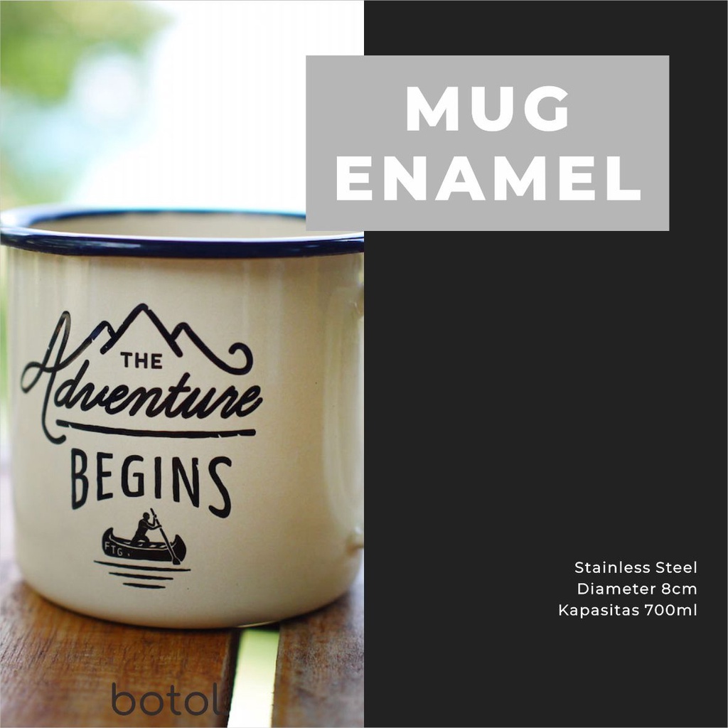 MUG ENAMEL CUSTOM/Gelas Cangkir Enamel Custom/Souvenir Custom