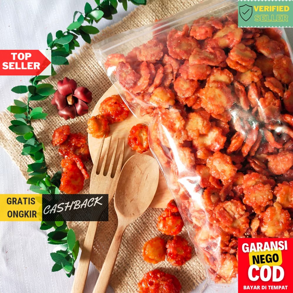 

emping melinjo balado 250 gr/emping melinjo pedas manis/emping balado/emping pedas manisemping pedas .