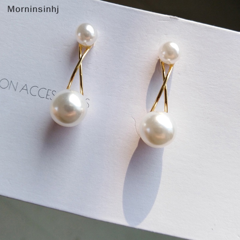 Mornin 1pasang Anting Tusuk Mutiara Korea Untuk Wanita Fashion Simple Pearl Stud Ear Clip Pesta Gadis Temperamen Aksesoris Perhiasan id