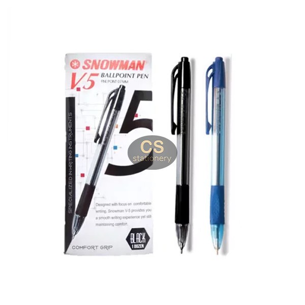 

Bolpen / Ballpoint / Pulpen Snowman V5 12 Pcs - Biru
