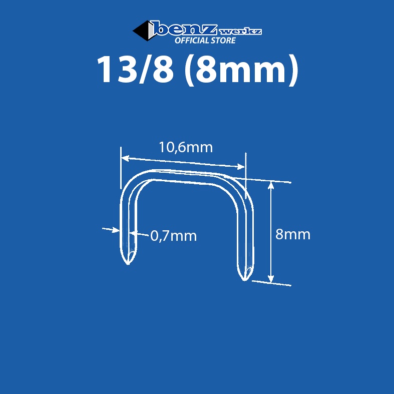 PROMO !!! isi staples tembak R23 13/8 isi 5000pcs untuk staples jok motor mebel sofa bingkai - Stapler tacker hekter gun refill 13mm 8mm