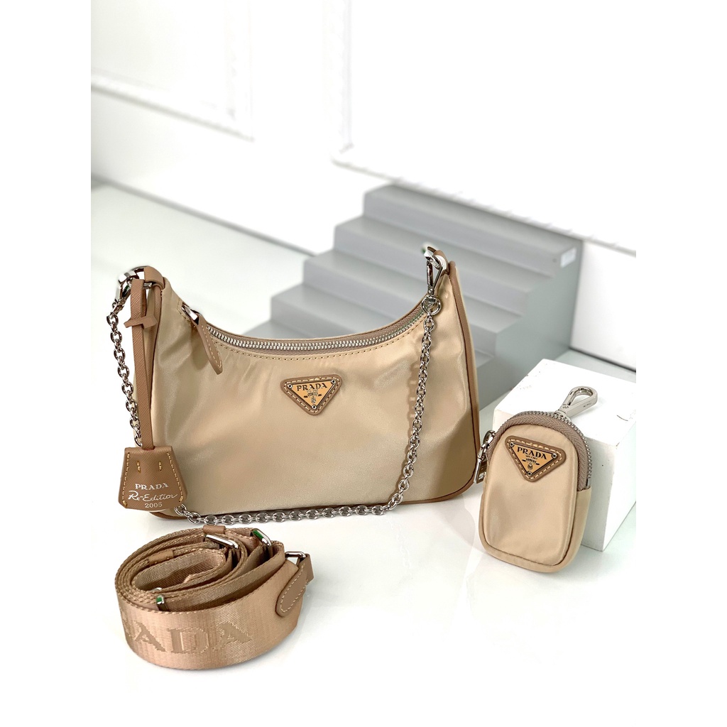 TAS WANITA IMPORT NYLON MULTI POCHETTE RE EDITION 2005 BRANDED PD04 ELEGANT SLING BAG PREMIUM