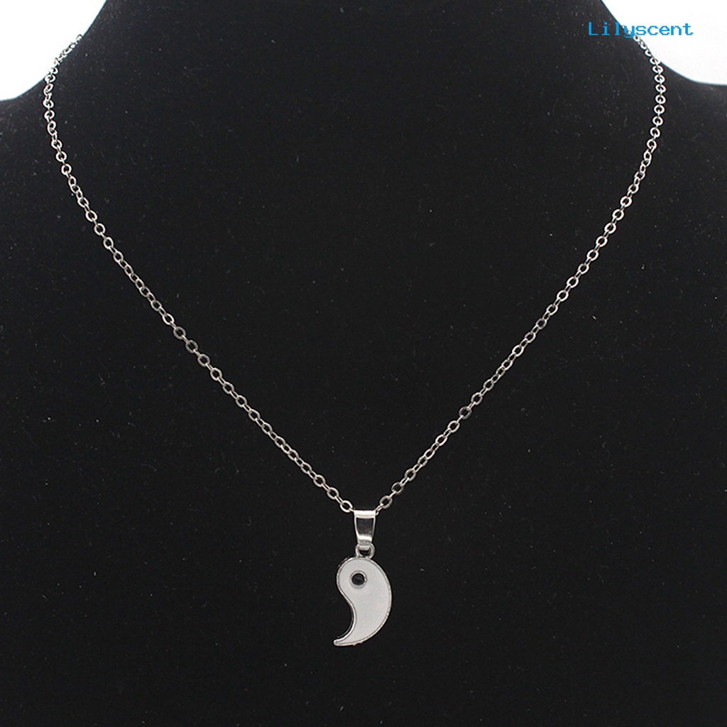 [LS]1 Pasang Kalung Couple Pasangan Liontin Tai Chi Bahan Alloy Anti Karat Eye-catching Unisex Untuk Wanita