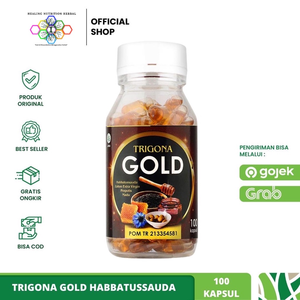 TRIGONA GOLD - Habbatussauda Extra Propolis Plus Zaitun Madu Isi 100 Kapsul ORIGINAL ASLI