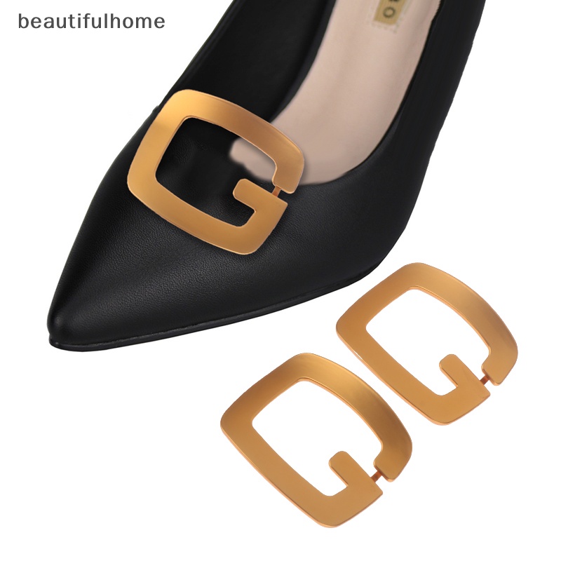 {beautifulhome} 1pc G-shaped Glossy Shoes Clip Gold Shoe Buckle Pompa Tumit Tinggi Flat Shoes Decor.