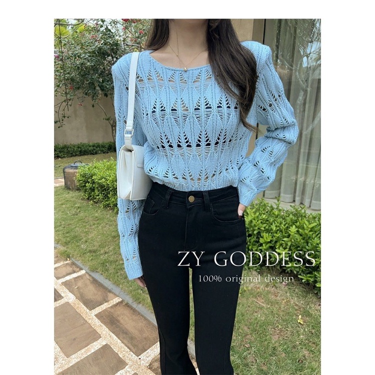 Baju Atasan Wanita Kekinian Polos Lengan Panjang Korean Premium Sweater Crop