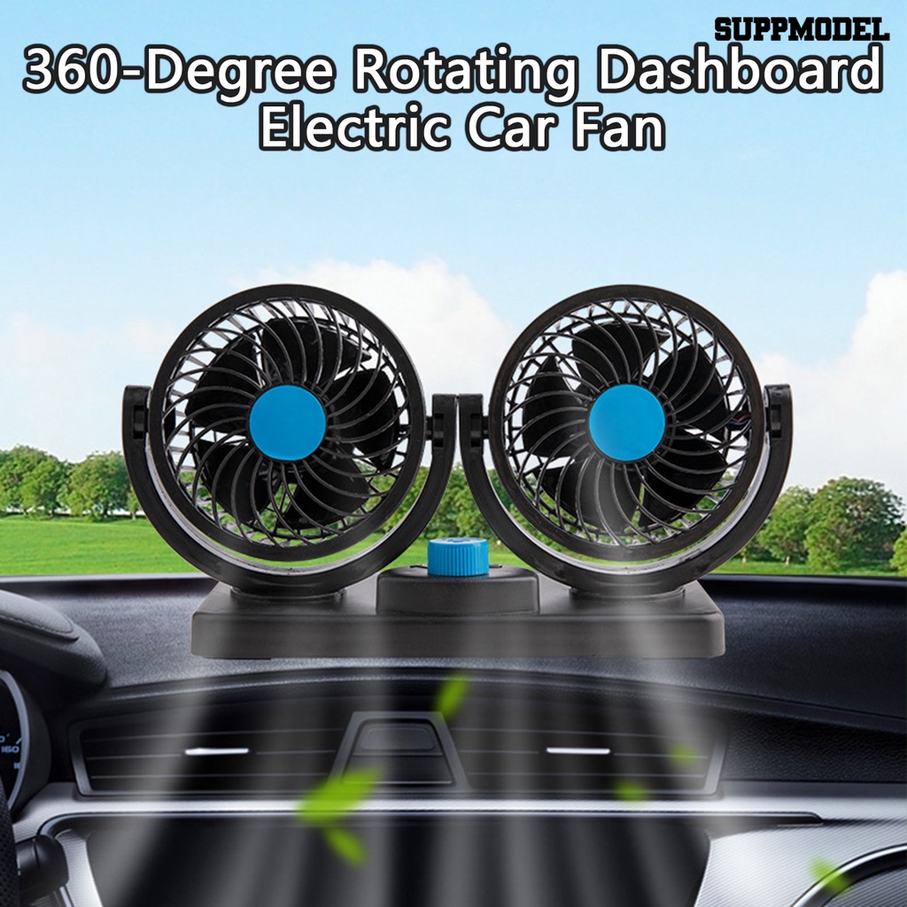 [SM] Kipas Angin Mobil Motor Kuat Kebisingan Rendah Desain Kepala Ganda Kecepatan Yang Dapat Diputar Dapat Disesuaikan Mobil Kipas Ultra-Tenang Pendingin Pribadi Ac Perlengkapan Mobil