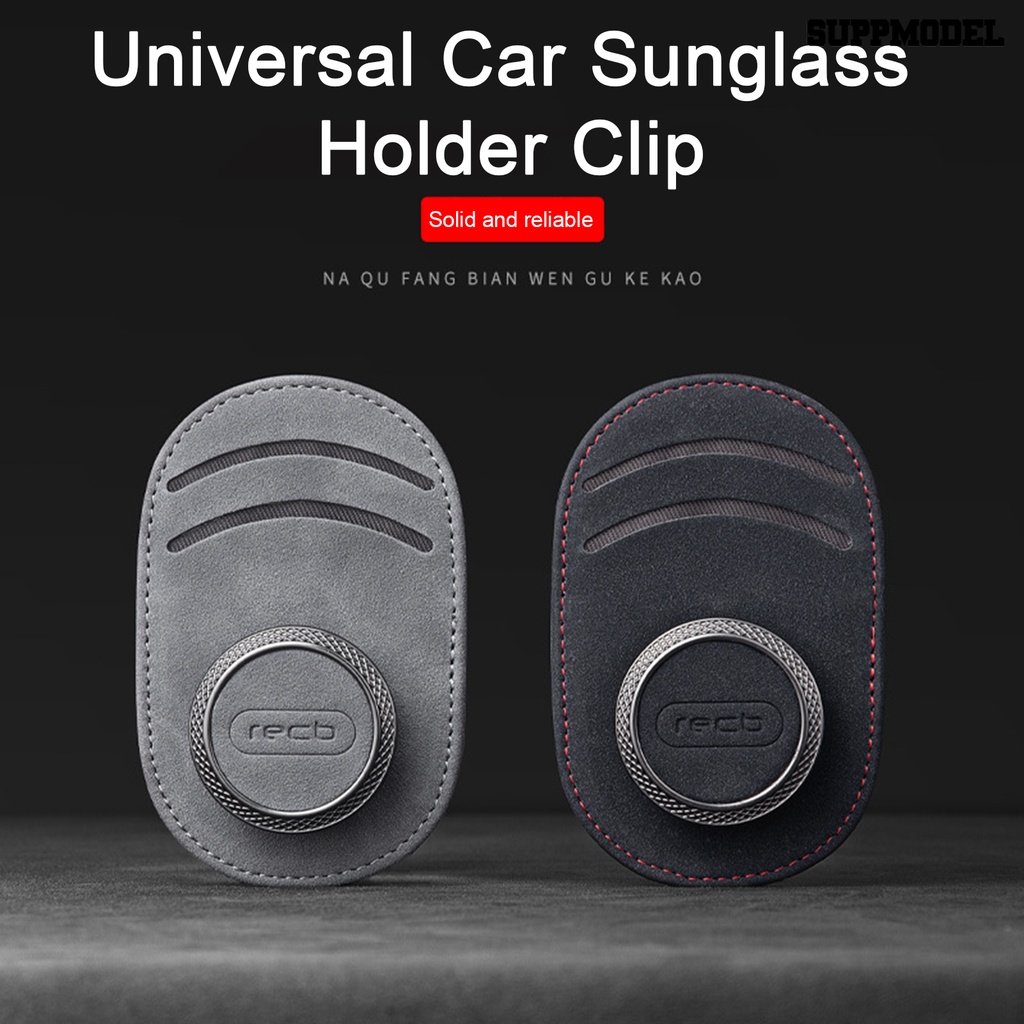 [SM] Car Sunglass Holder Klip Multifungsi Kulit Imitasi Car Sun Visor Mount Auto Card Holder Kacamata Gantungan Klip Perlengkapan Mobil