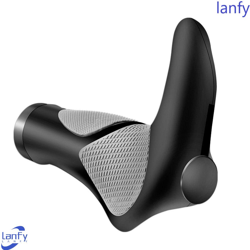 Lanfy Tanduk Sapi Sepeda Grips Bersepeda Sepeda Gunung Ergonomis Bilateral Locking Handle Riding Accessories Vice Handle Stang Sepeda