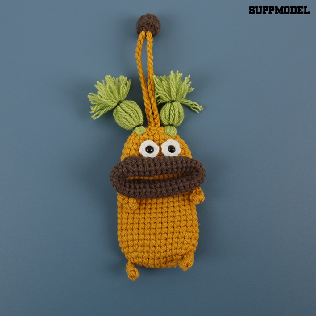 [SM] Key Case Kartun Sosis Mulut Besar Rajut Crochet Storage Handmade Crochet Key Cover Case Produk Rumah Tangga