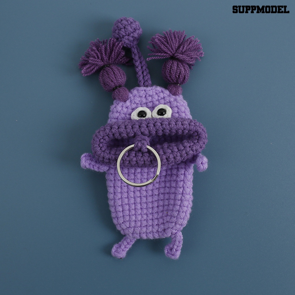 [SM] Key Case Kartun Sosis Mulut Besar Rajut Crochet Storage Handmade Crochet Key Cover Case Produk Rumah Tangga