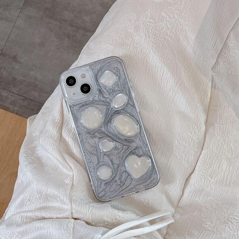 Silver Grey Pigment Jade Soft TPU Case HP iP iPhone 14 13 12 11 Pro X XS XR Max 7 8 + Plus SE 2020 2022 Drop Glue FTD Casing Apple