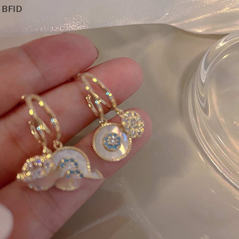 [BFID] 1pasang Anting Liontin Bunga Disc Bulat Klasik Gaya Korea Perhiasan Ringan Temperamen Pesta Untuk Wanita Aksesoris Hadiah [ID]
