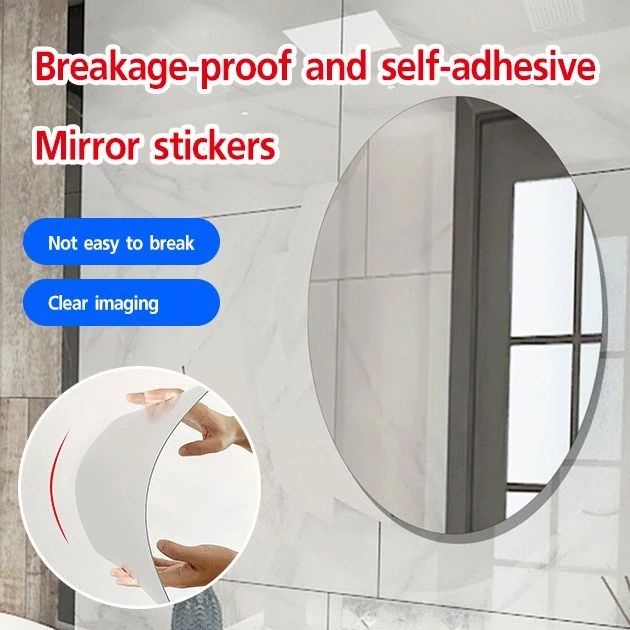 YGS -C303- CERMIN STIKER DINDING Kaca Acrylic Sudah Dengan Perekat Wallpaper Mirror Kamar Mandi