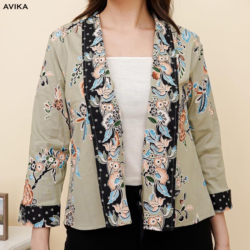 Evercloth Avika Blazer Batik Wanita Outer Batik Rompi Wanita Jaket wanita