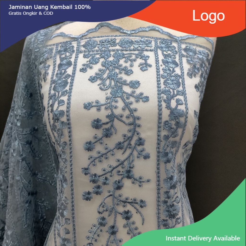 NEW ARRIVALS Tulle Embroidery Lois Sapto Kotak with Manik Payet