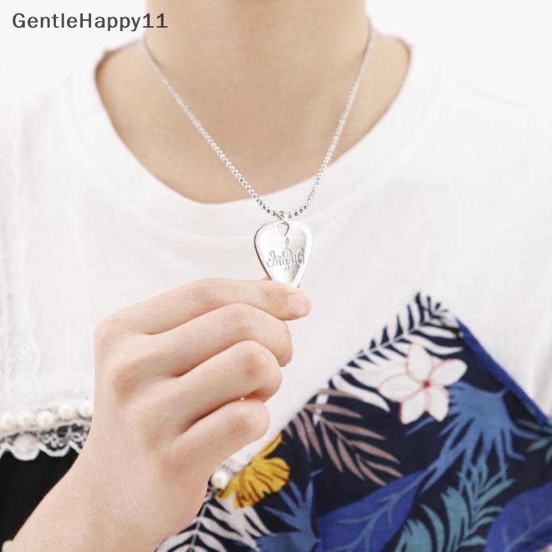 Gentlehappy Kalung Bass Gitar Elektrik Akustik Metal Pick Thin Mediator Pick Dengan Rantai id